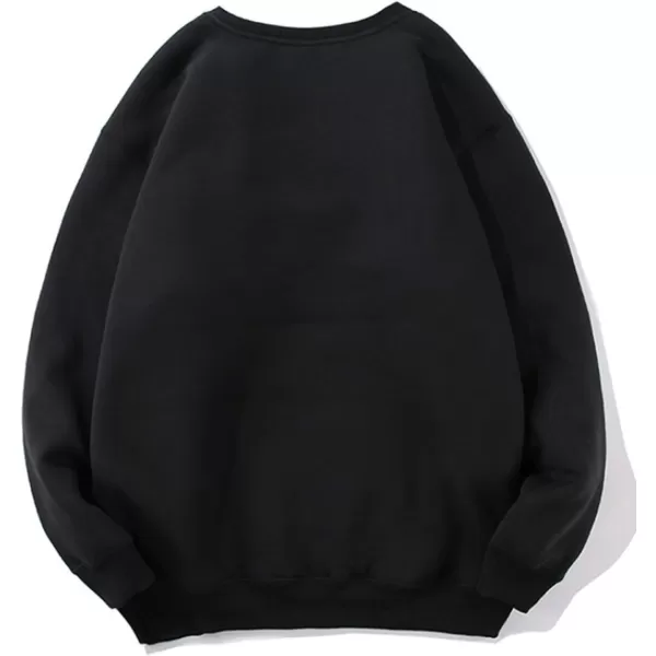 Flygo Men's Winter Warm Sherpa Lined Crewneck Sweatshirt Fleece Pullover Tops