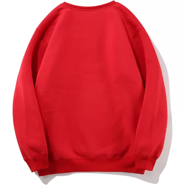 Flygo Men's Winter Warm Sherpa Lined Crewneck Sweatshirt Fleece Pullover Tops