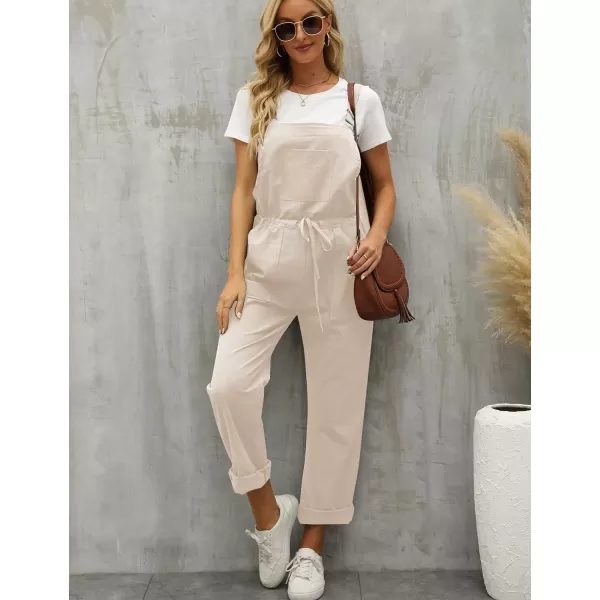 Flygo Overalls for Women Loose Fit Adjustable Strap Drawstring Cotton Overalls Jumpsuits