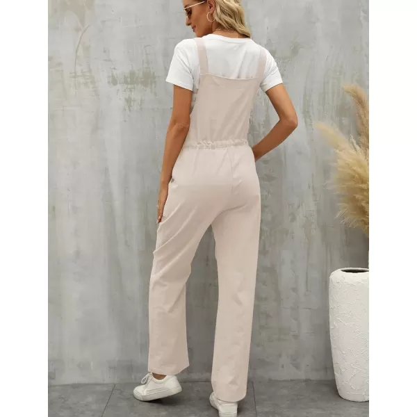 Flygo Overalls for Women Loose Fit Adjustable Strap Drawstring Cotton Overalls Jumpsuits