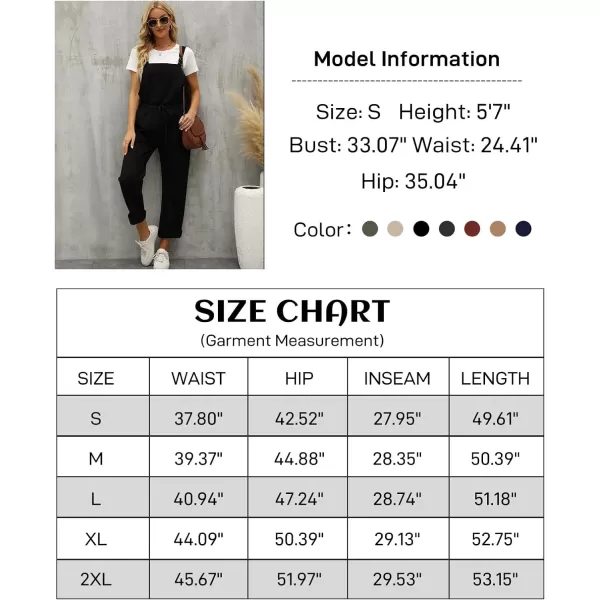 Flygo Overalls for Women Loose Fit Adjustable Strap Drawstring Cotton Overalls Jumpsuits