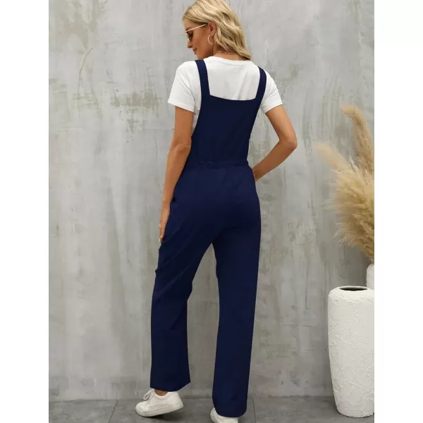 Flygo Overalls for Women Loose Fit Adjustable Strap Drawstring Cotton Overalls Jumpsuits