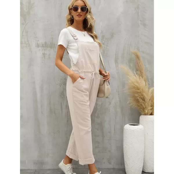 Flygo Overalls for Women Loose Fit Adjustable Strap Drawstring Cotton Overalls Jumpsuits