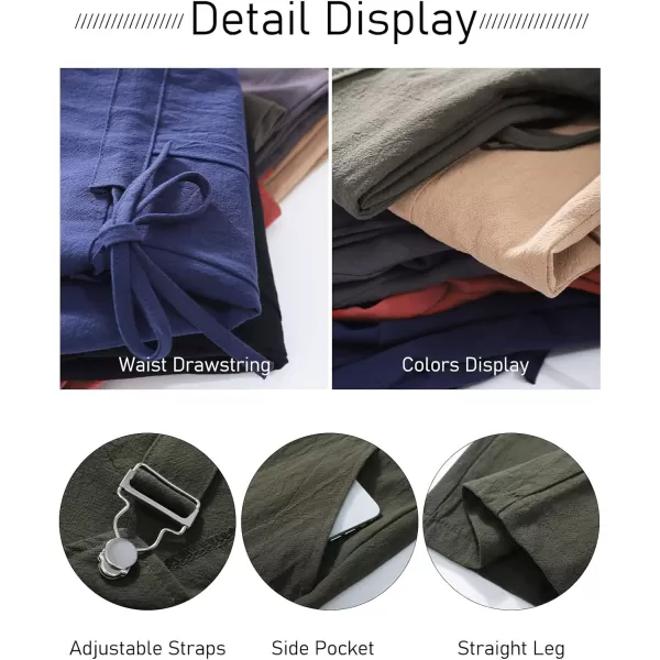 Flygo Overalls for Women Loose Fit Adjustable Strap Drawstring Cotton Overalls Jumpsuits