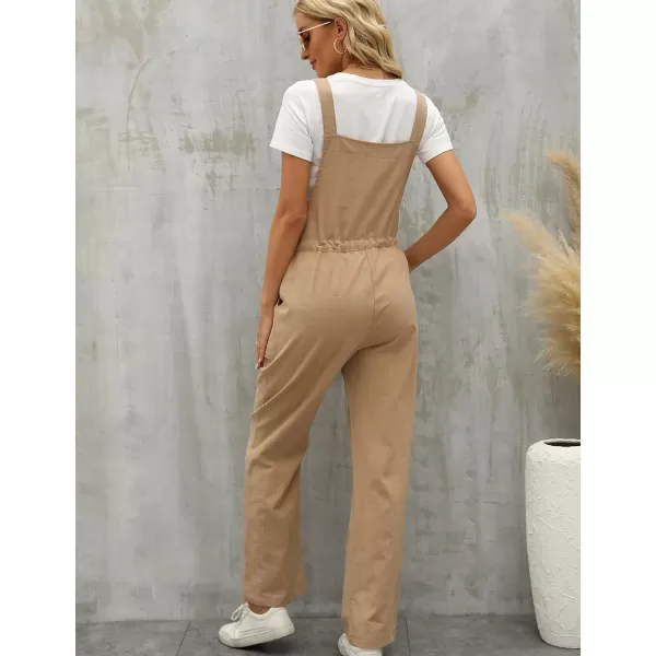 Flygo Overalls for Women Loose Fit Adjustable Strap Drawstring Cotton Overalls Jumpsuits