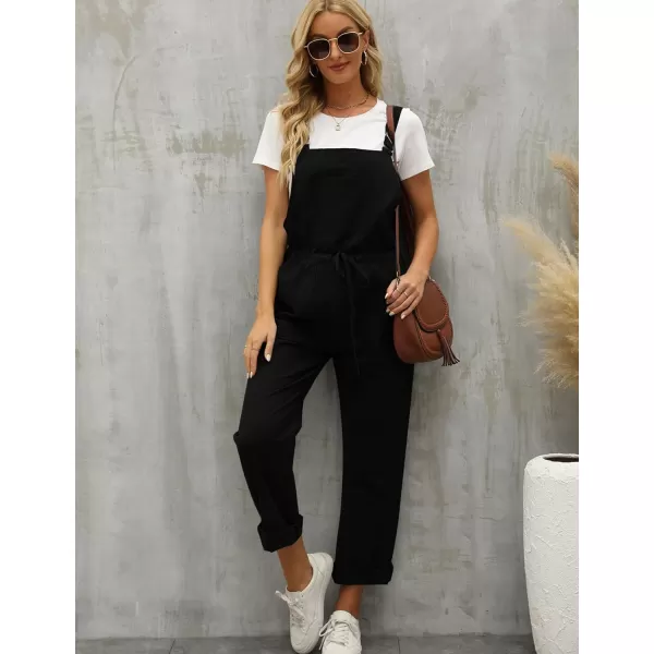 Flygo Overalls for Women Loose Fit Adjustable Strap Drawstring Cotton Overalls Jumpsuits