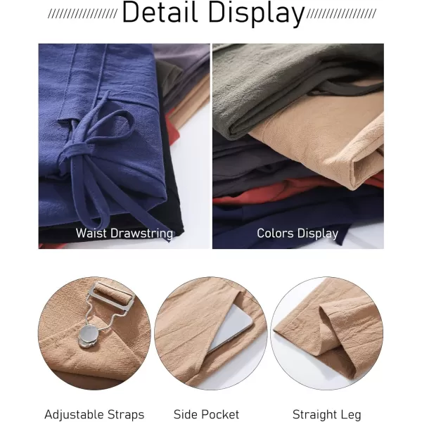 Flygo Overalls for Women Loose Fit Adjustable Strap Drawstring Cotton Overalls Jumpsuits