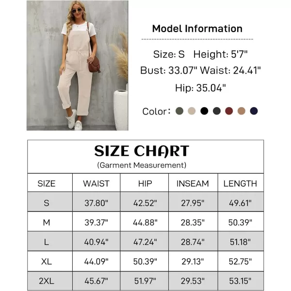Flygo Overalls for Women Loose Fit Adjustable Strap Drawstring Cotton Overalls Jumpsuits