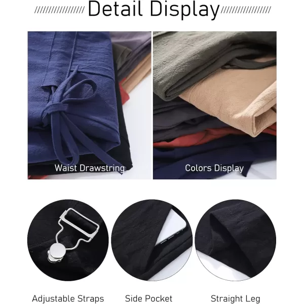 Flygo Overalls for Women Loose Fit Adjustable Strap Drawstring Cotton Overalls Jumpsuits