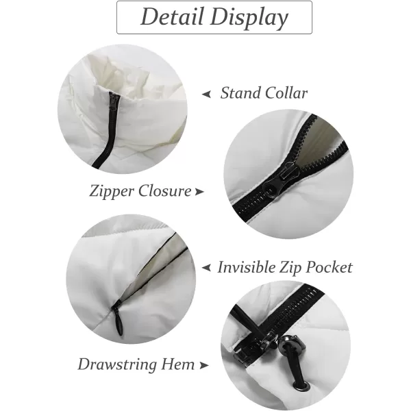 Flygo Women Cropped Puffer Jacket Winter Jackets Lightweight Zip Up Stand Collar Quilted Coats