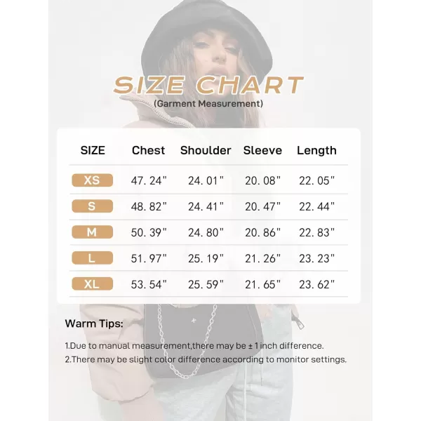 Flygo Women Cropped Puffer Jacket Winter Jackets Lightweight Zip Up Stand Collar Quilted Coats
