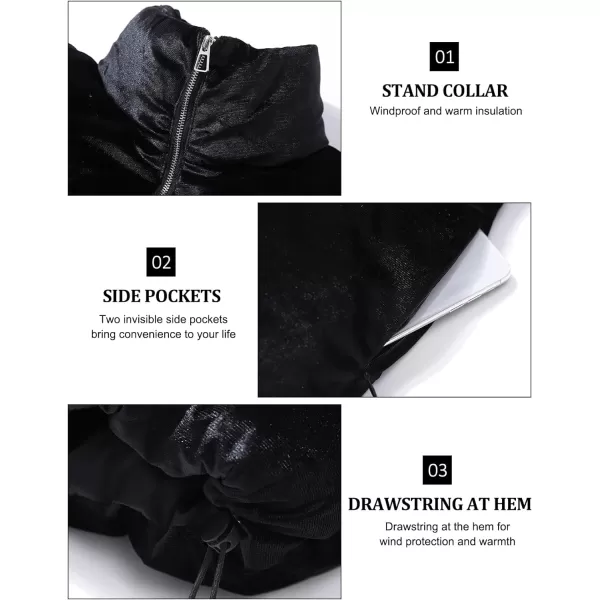 Flygo Women Cropped Puffer Jacket Winter Jackets Lightweight Zip Up Stand Collar Quilted Coats