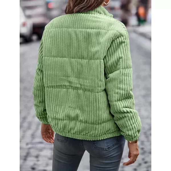 Flygo Women Lightweight Quilted Jacket Corduroy Puffer Jackets Zip Up Fall Winter Coats