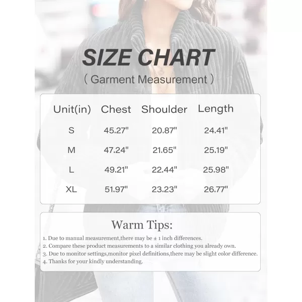 Flygo Women Lightweight Quilted Jacket Corduroy Puffer Jackets Zip Up Fall Winter Coats