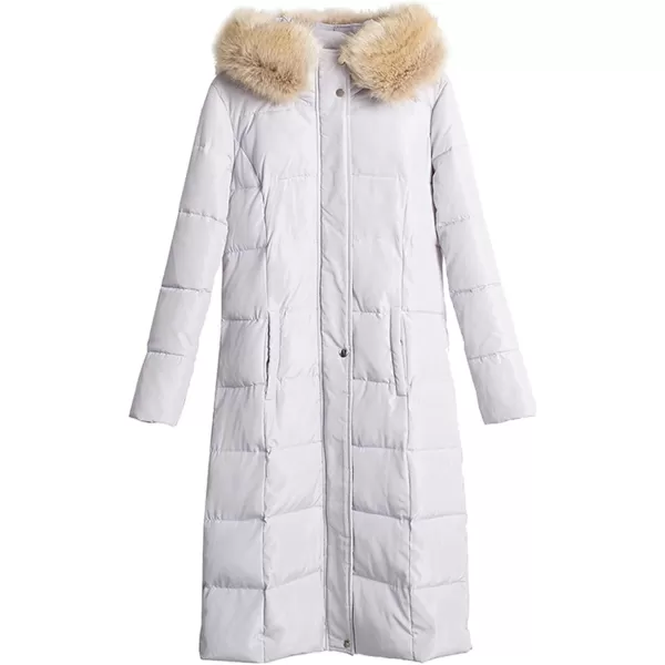 Flygo Women Winter Warm Faux Fur Hooded Down Quilted Puffer Jacket Parka Coat