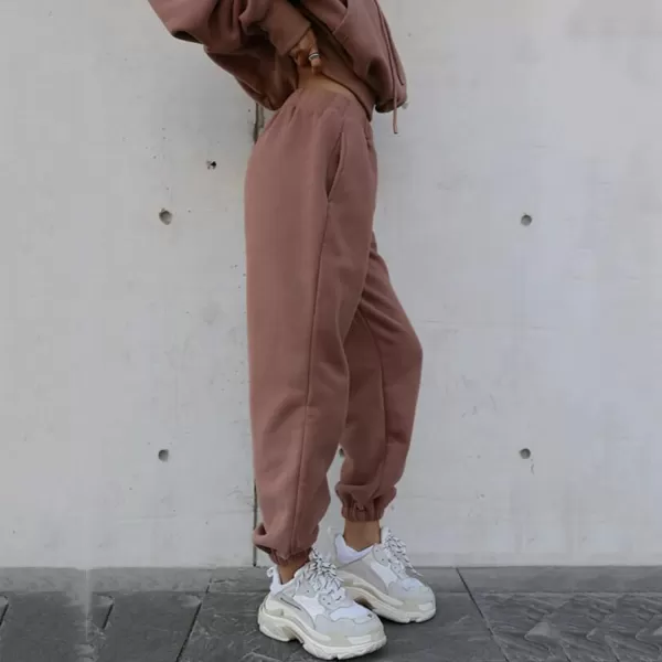 Flygo Womens 2 Piece Fleece Sweatsuits Sets Cropped Pullover Hoodie Outfit Sweatshirts &amp; Pants set