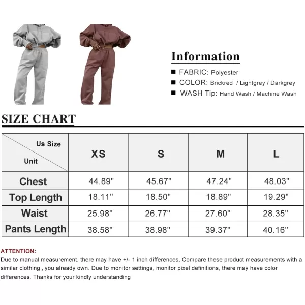 Flygo Womens 2 Piece Fleece Sweatsuits Sets Cropped Pullover Hoodie Outfit Sweatshirts &amp; Pants set