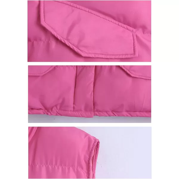 Flygo Women's Casual Lightweight Sleeveless Puffer Vest Outerwear Crop Quilted Gilet