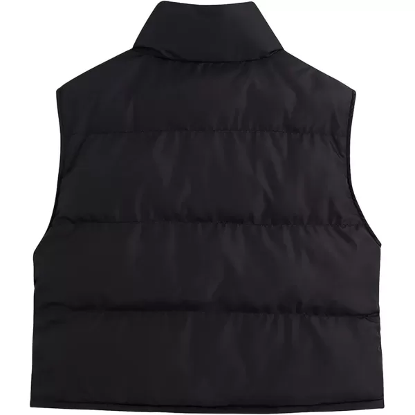 Flygo Women's Casual Lightweight Sleeveless Puffer Vest Outerwear Crop Quilted Gilet