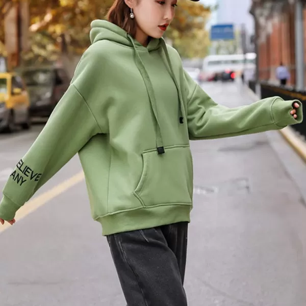 Flygo Women's Casual Winter Sherpa Fleece Lined Sweatshirt Coat Long Sleeve Pullover Outwear