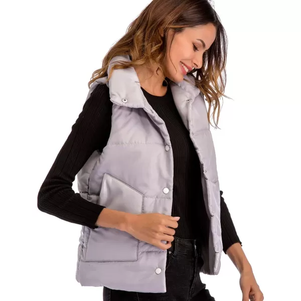 Flygo Women's Classic Quilted Cotton Padded Puffer Down Vest Waistcoat Sleeveless Cotton Down Jacket