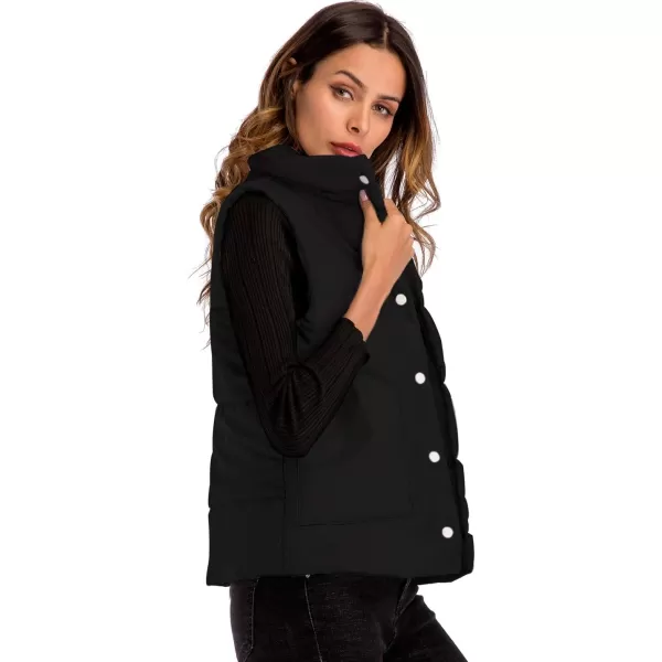 Flygo Women's Classic Quilted Cotton Padded Puffer Down Vest Waistcoat Sleeveless Cotton Down Jacket