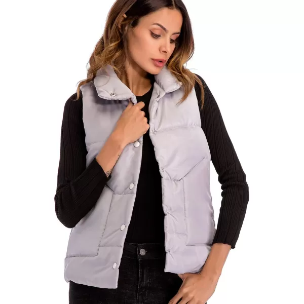 Flygo Women's Classic Quilted Cotton Padded Puffer Down Vest Waistcoat Sleeveless Cotton Down Jacket