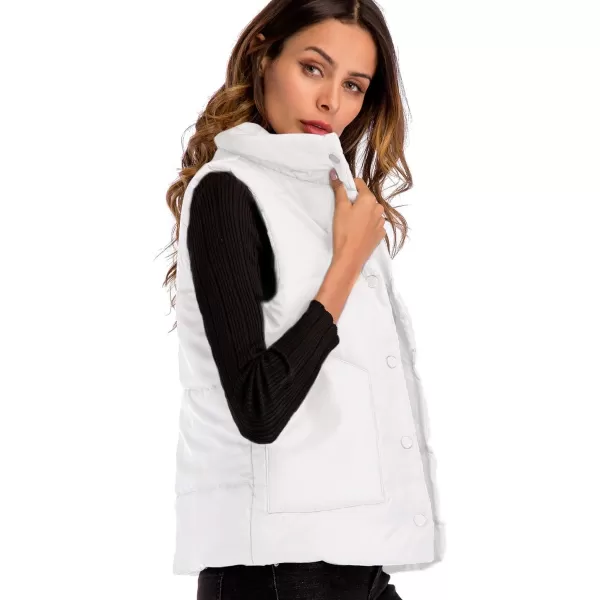 Flygo Women's Classic Quilted Cotton Padded Puffer Down Vest Waistcoat Sleeveless Cotton Down Jacket