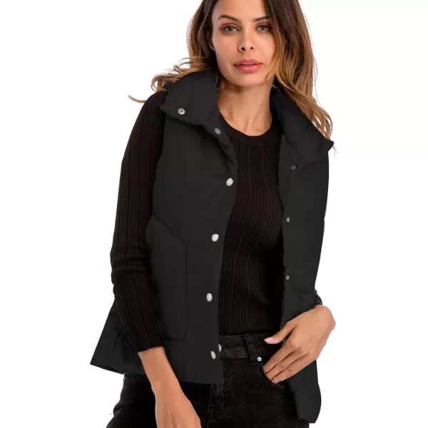 Flygo Women's Classic Quilted Cotton Padded Puffer Down Vest Waistcoat Sleeveless Cotton Down Jacket