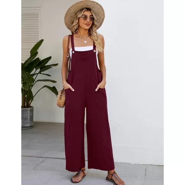 Flygo Womens Cotton Bib Overalls Loose Fit Wide Leg Jumpsuits Casual Rompers with Pockets