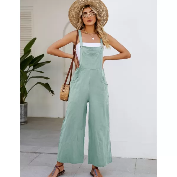 Flygo Womens Cotton Bib Overalls Loose Fit Wide Leg Jumpsuits Casual Rompers with Pockets