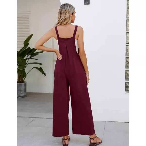 Flygo Womens Cotton Bib Overalls Loose Fit Wide Leg Jumpsuits Casual Rompers with Pockets