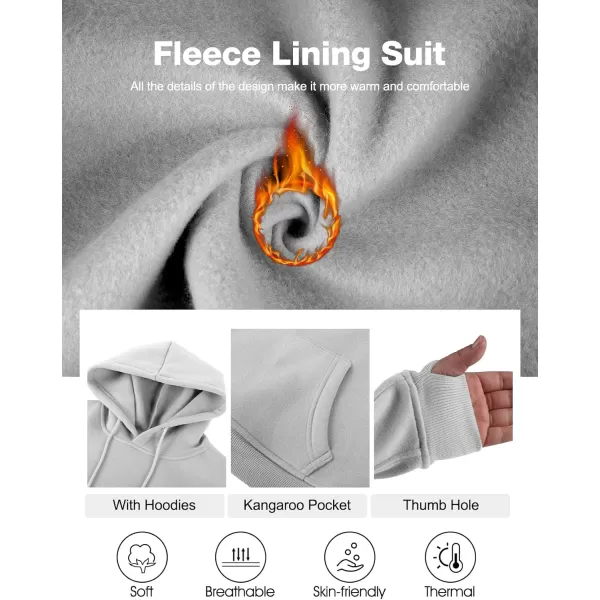 Flygo Womens Fleece 2 Piece Outfits Sweatsuit Crop Pullover Sweatshirt Joggers Pants Tracksuit Set