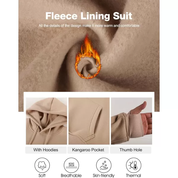 Flygo Womens Fleece 2 Piece Outfits Sweatsuit Crop Pullover Sweatshirt Joggers Pants Tracksuit Set