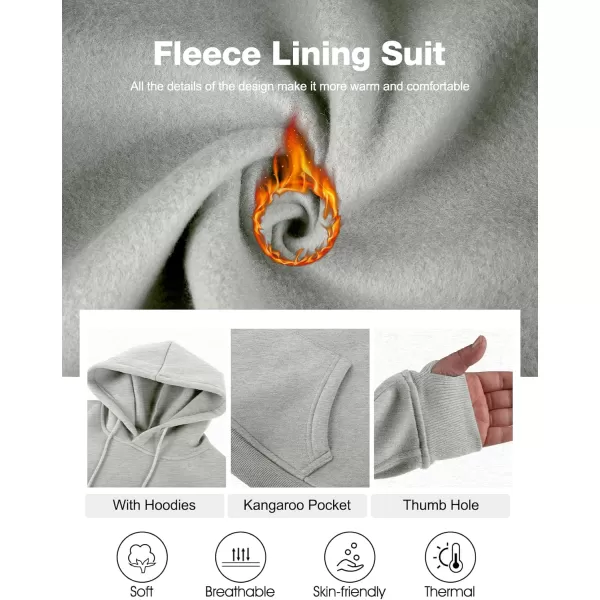 Flygo Womens Fleece 2 Piece Outfits Sweatsuit Crop Pullover Sweatshirt Joggers Pants Tracksuit Set