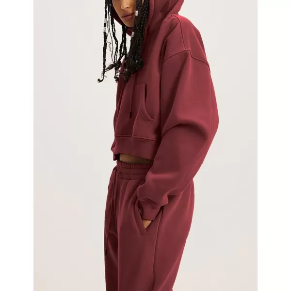 Flygo Womens Fleece 2 Piece Outfits Sweatsuit Crop Pullover Sweatshirt Joggers Pants Tracksuit Set