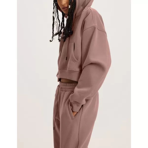 Flygo Womens Fleece 2 Piece Outfits Sweatsuit Crop Pullover Sweatshirt Joggers Pants Tracksuit Set