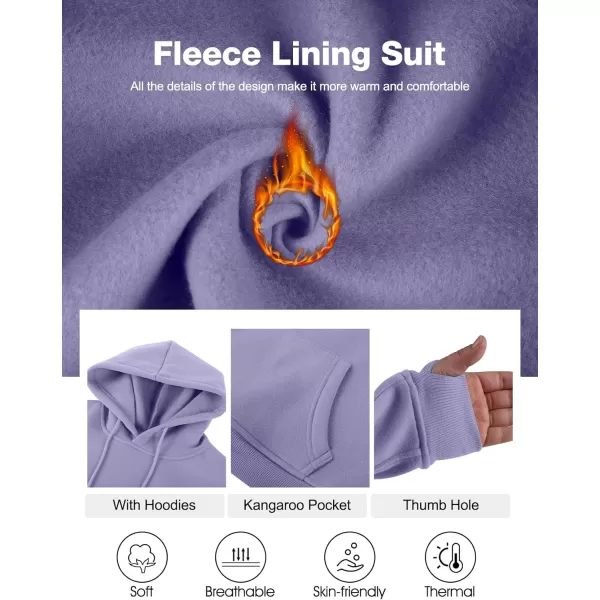 Flygo Womens Fleece 2 Piece Outfits Sweatsuit Crop Pullover Sweatshirt Joggers Pants Tracksuit Set