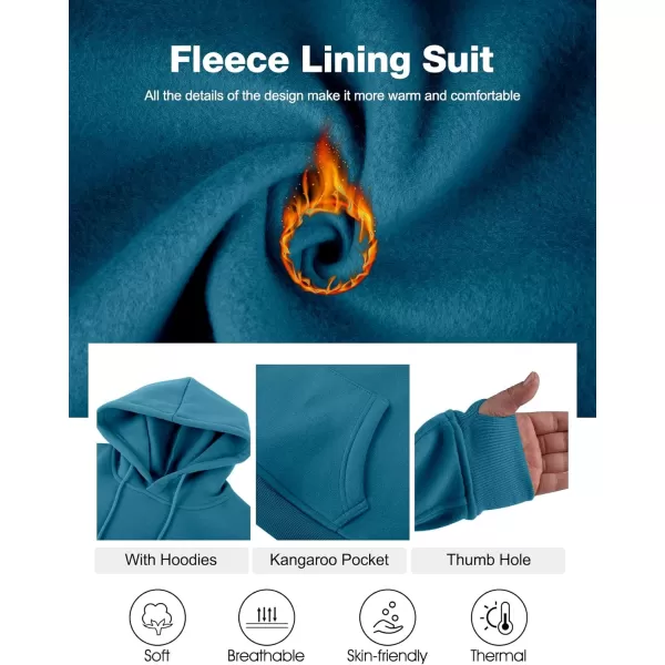 Flygo Womens Fleece 2 Piece Outfits Sweatsuit Crop Pullover Sweatshirt Joggers Pants Tracksuit Set