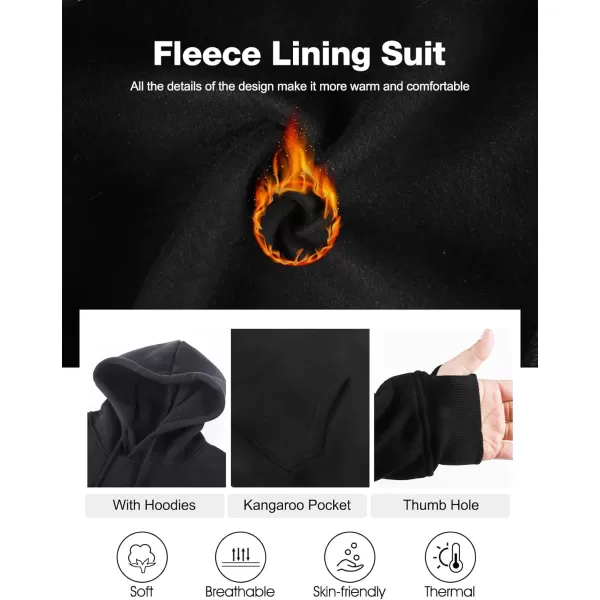 Flygo Womens Fleece 2 Piece Outfits Sweatsuit Crop Pullover Sweatshirt Joggers Pants Tracksuit Set