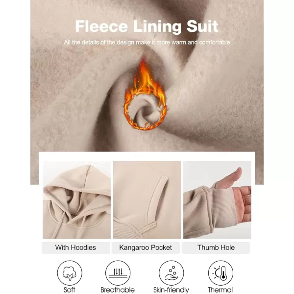Flygo Womens Fleece 2 Piece Outfits Sweatsuit Crop Pullover Sweatshirt Joggers Pants Tracksuit Set
