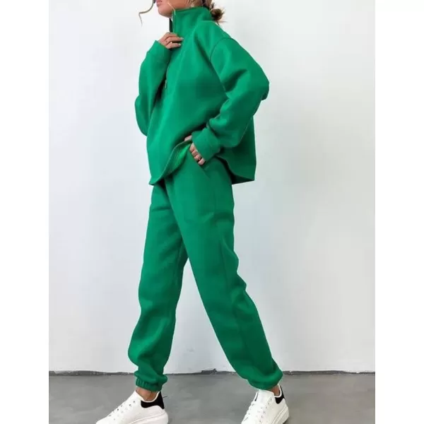 Flygo Womens Fleece 2 Piece Sweatsuit Half Zip Pullover Jogging Tracksuit Sweatshirt and Sweatpants