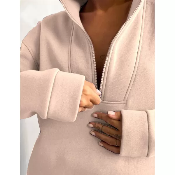 Flygo Womens Fleece 2 Piece Sweatsuit Half Zip Pullover Jogging Tracksuit Sweatshirt and Sweatpants