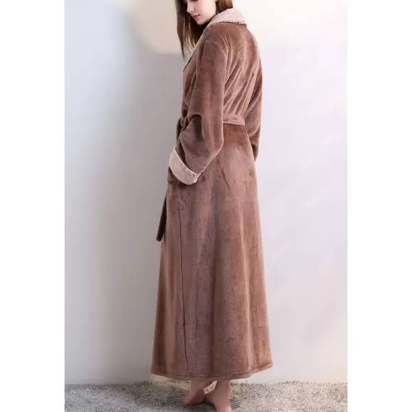 Flygo Womens Fleece Flannel Sleepwear Long Plush Bath Robe