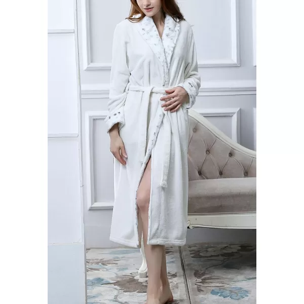 Flygo Womens Fleece Flannel Sleepwear Long Plush Bath Robe
