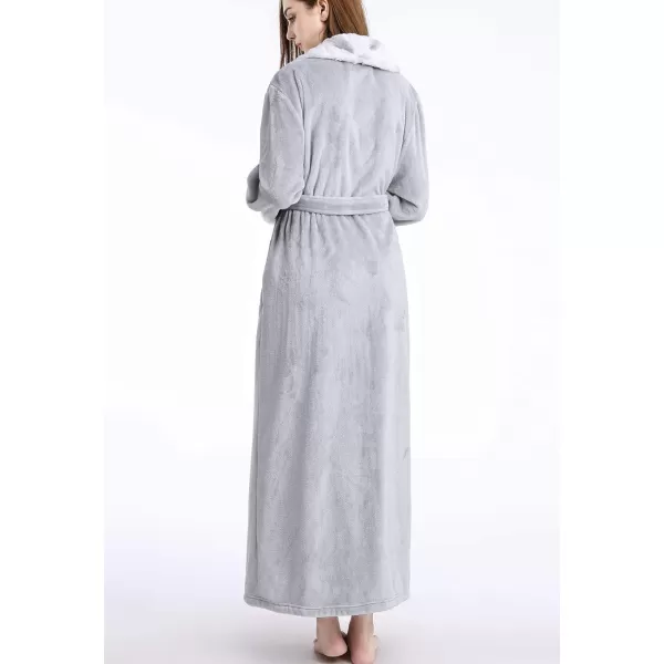Flygo Womens Fleece Flannel Sleepwear Long Plush Bath Robe