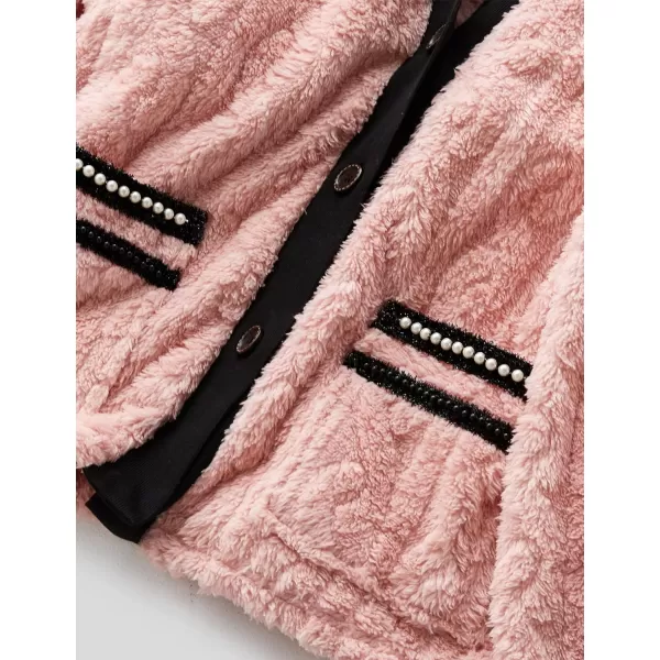 Flygo Women's Fluffy Pajama Sets Plush Fleece Tops Pants Loose Fuzzy Sleepwear Loungewear