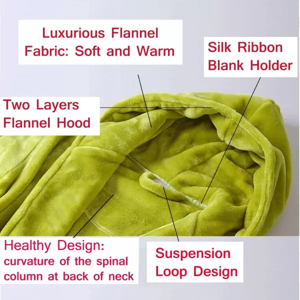 Flygo Womens Fuzzy Plush Long Hooded Robe Full Length Flannel Fleece Bathrobe Warm Housecoat