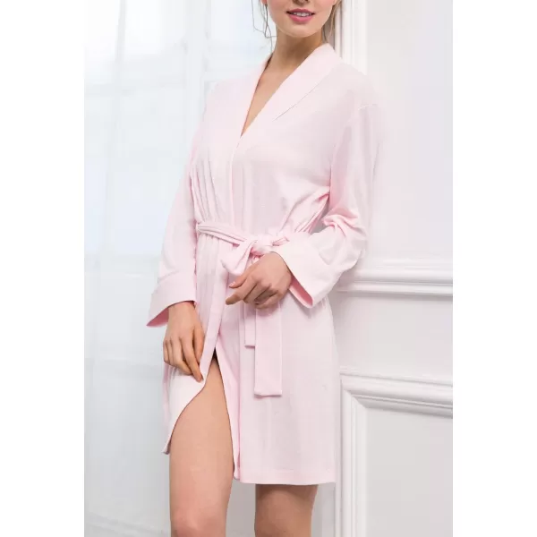 Flygo Women's Lightweight Knit Cotton Blend Robes Spa Hotel Bathrobe