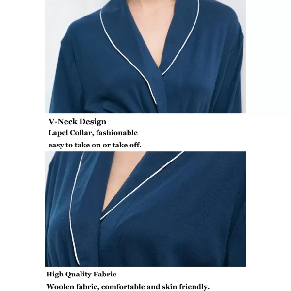 Flygo Women's Lightweight Knit Cotton Blend Robes Spa Hotel Bathrobe